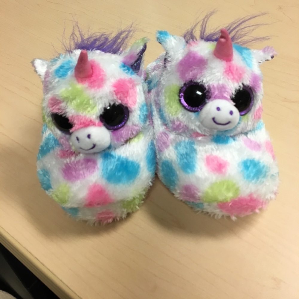 🦄🦄Beanie boo unicorn slippers size S (13-1)